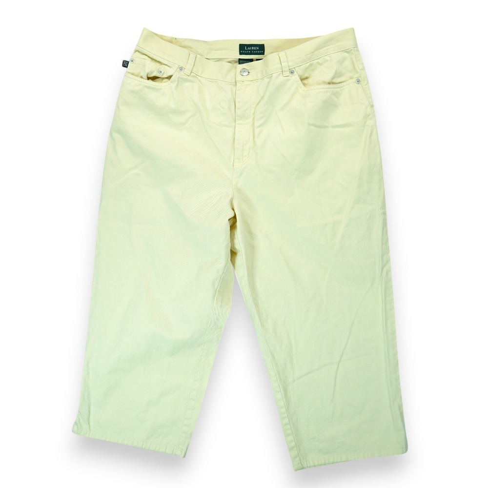 Lauren Ralph Lauren Capri Jeans Womens Size 16W Light Yellow Straight High-Rise
